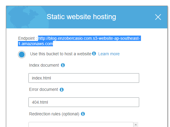 Hosting Static Site in AWS